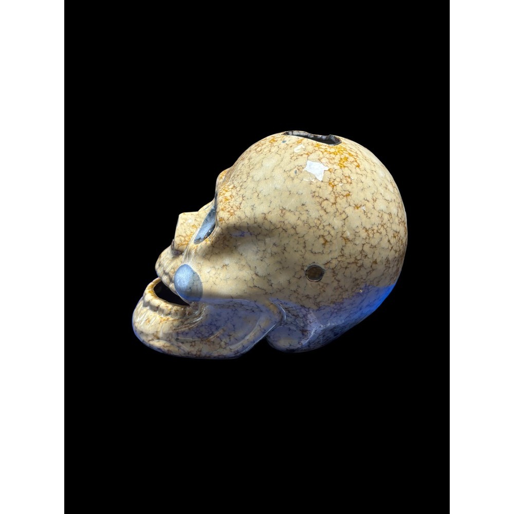 Day of Dead Glazed Ceramic Votive Candle Skull Goth Halloween Home Decor - Picture 4 of 15